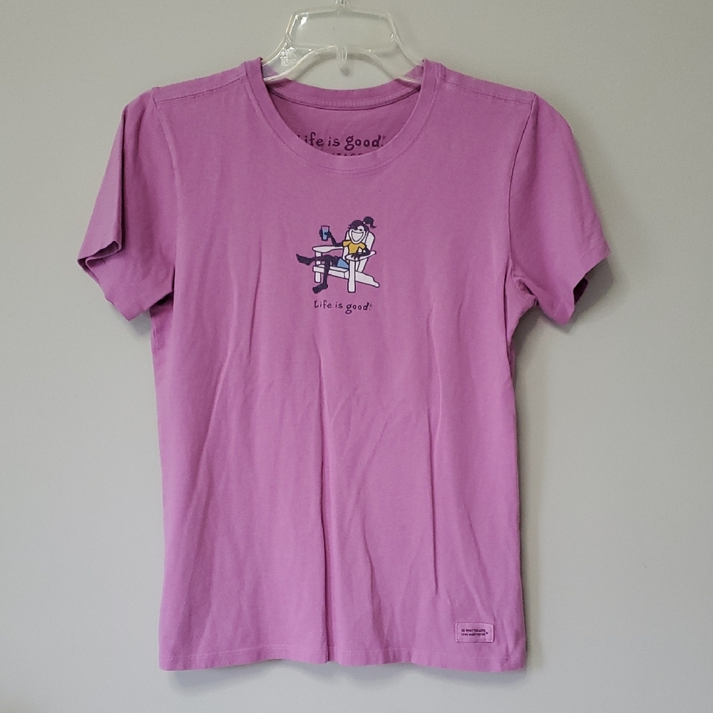 Life is Good Purple Graphic T-Shirt